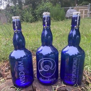 Blue Glass Water Bottle